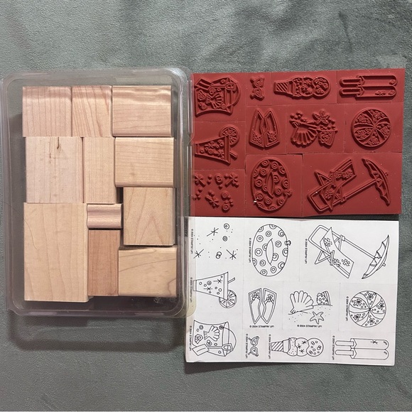 Stampin’ up set of 11 SPARKLING SUMMER wood stamps - Picture 2 of 2